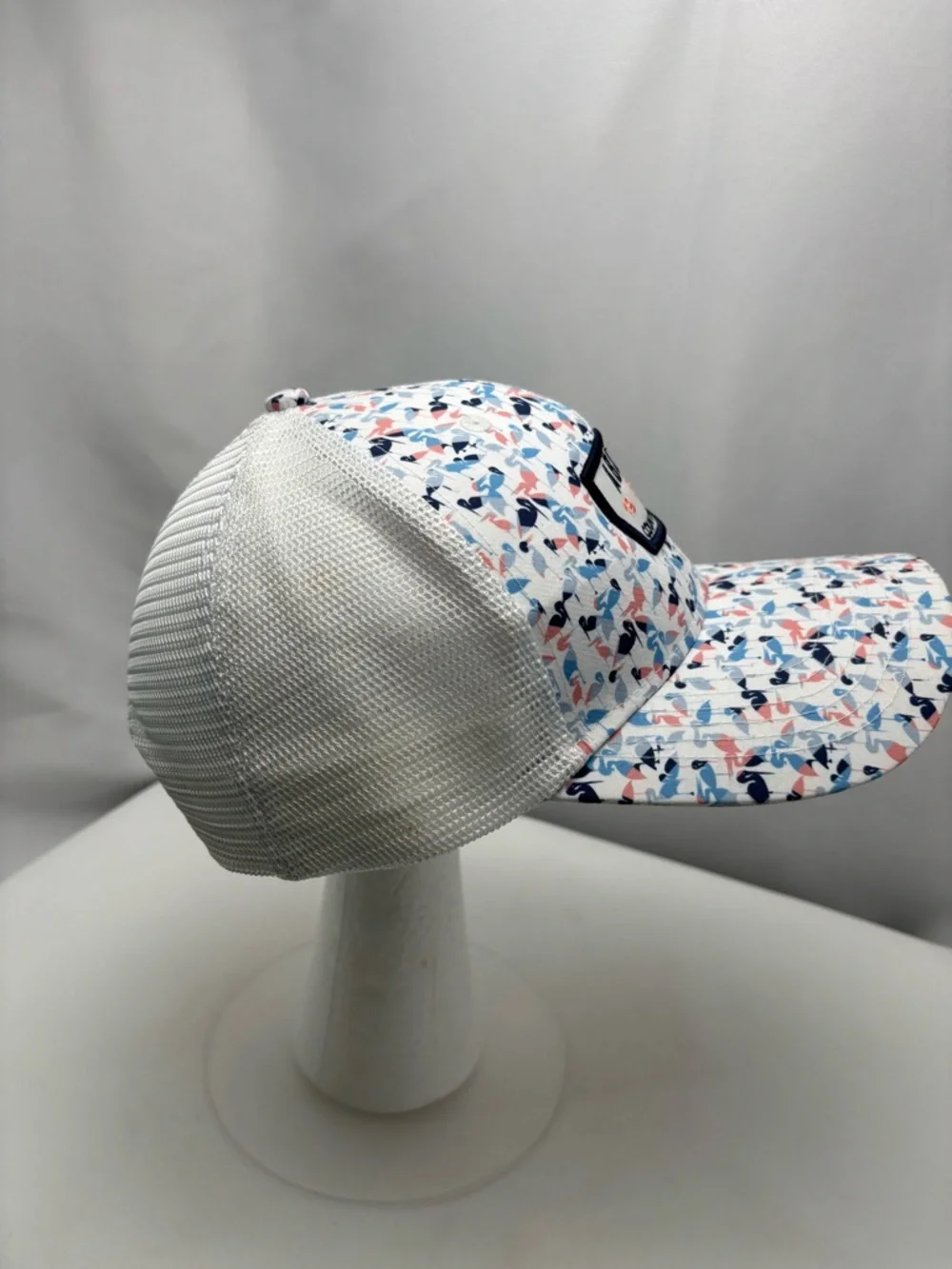 AHEAD‎ Country Club Trucker Hat Festive Flamingo Pattern-WhiteCap #0507